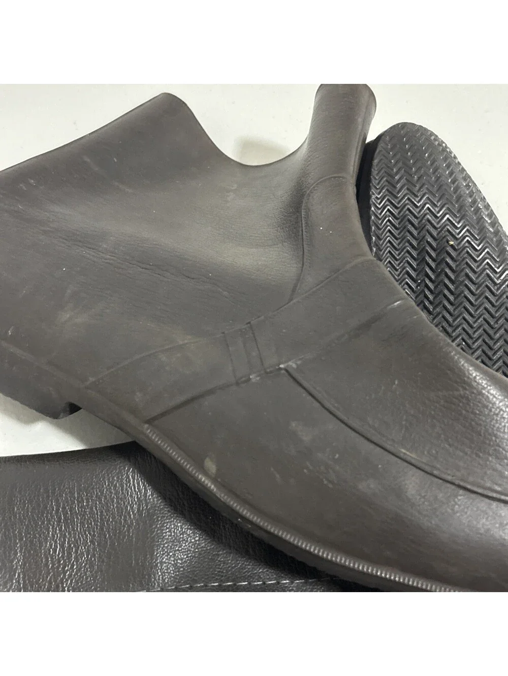 TOTES RUBBER BOOT OVERSHOE Large Galoshes Waterproof Zips
